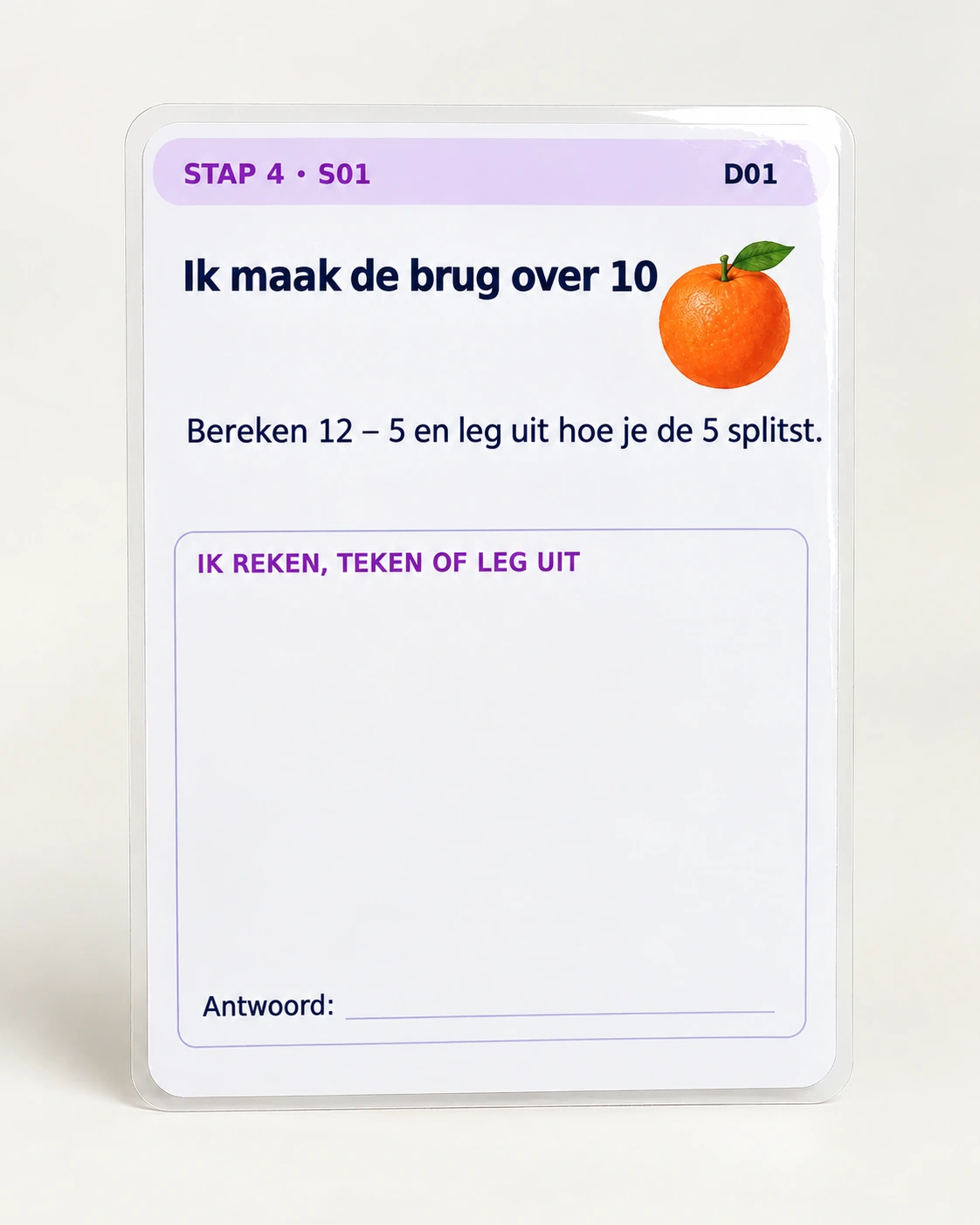 Voorbeeld van een oefenkaart uit stap 4