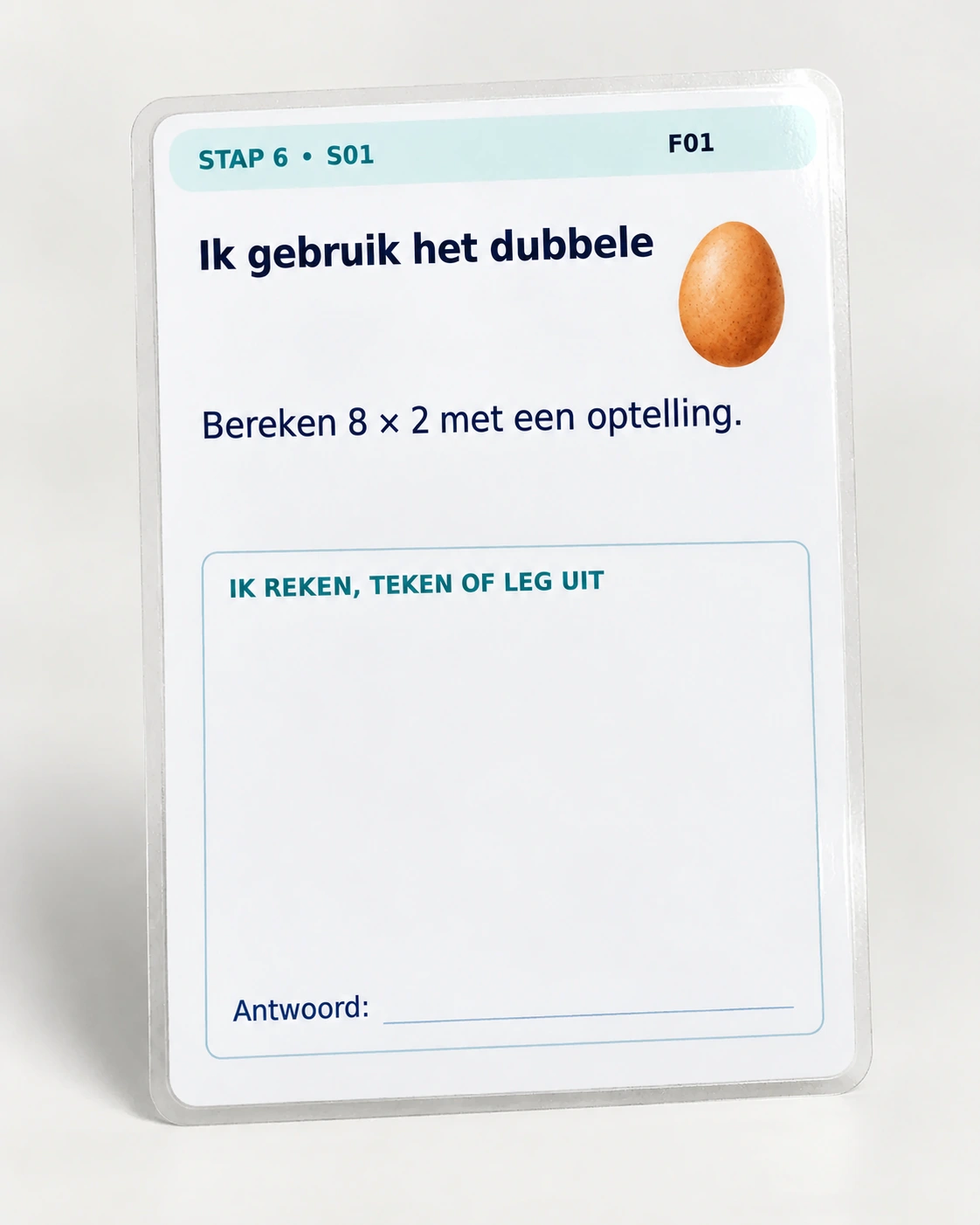 Voorbeeld van een oefenkaart uit stap 6