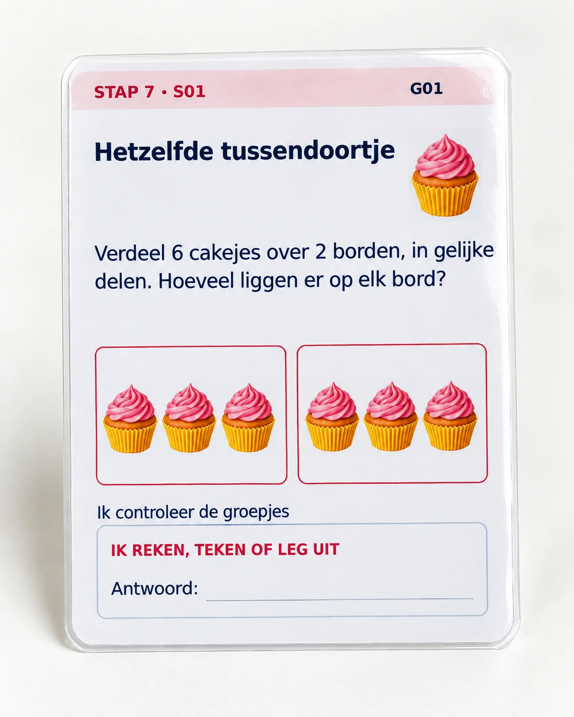 Voorbeeld van een oefenkaart uit stap 7