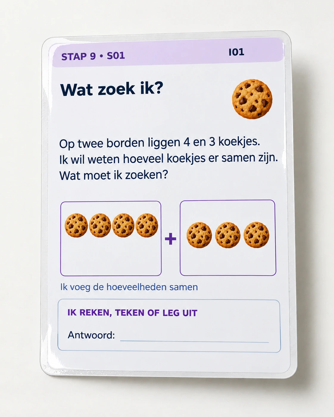 Voorbeeld van een oefenkaart uit stap 9